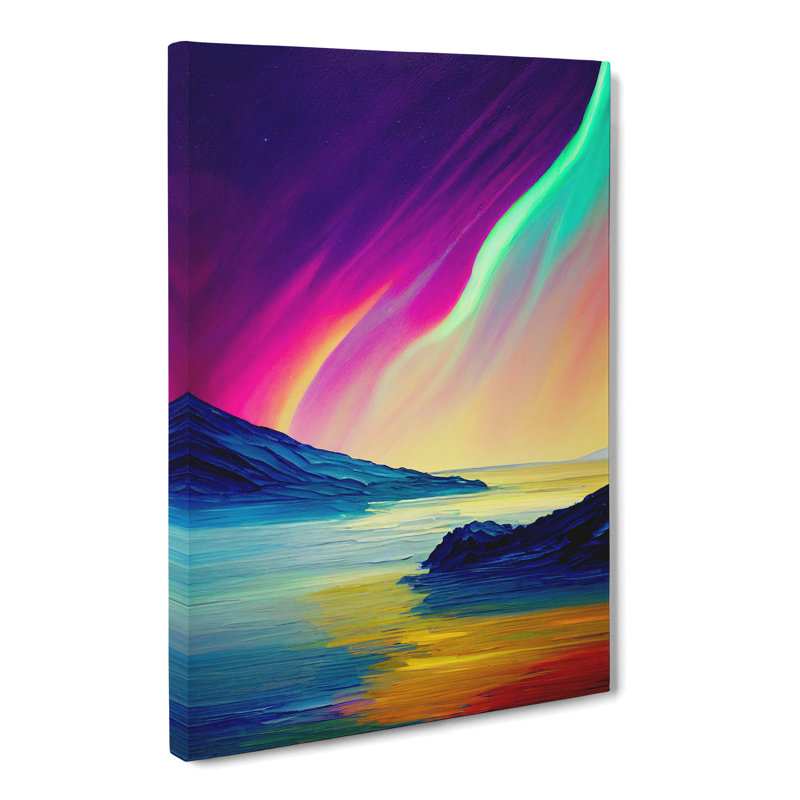 CAN-V0523-1586X Northern Lights Painting Vol.4 - Wrapped Canvas Print, 76cm H x 50cm W x 3cm D