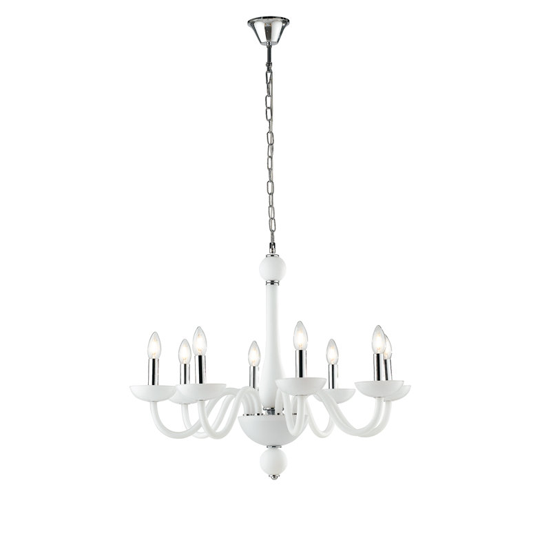 Fernandes 8 - Light Candle Style Chandelier, White