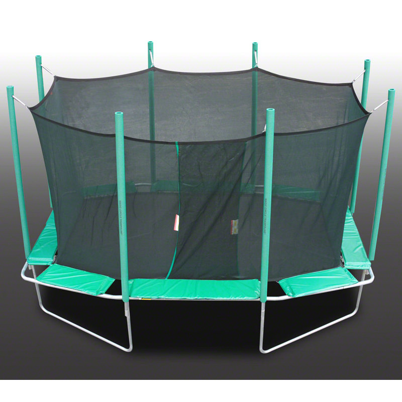 9 x 14 ft. Rectangular Trampoline with Enclosure, Green