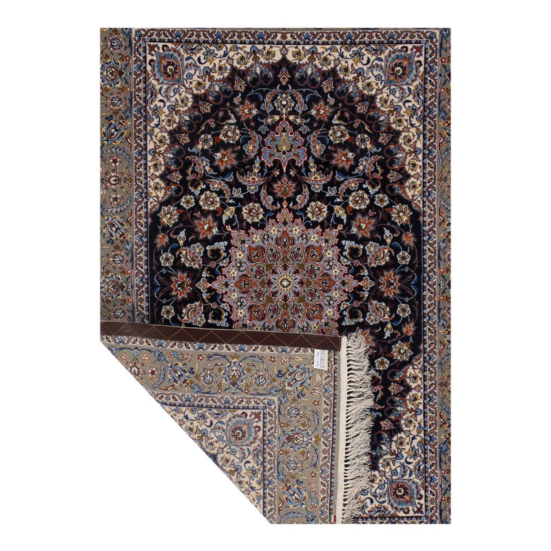 Mijanur Oriental Area Rug in Navy Blue