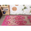 Tapis Boho, tapis en laine rose, tapis de couloir 2,9 x 9,1 pi, tapis rétro, tapis de luxe, tapis turc, tapis Oushak