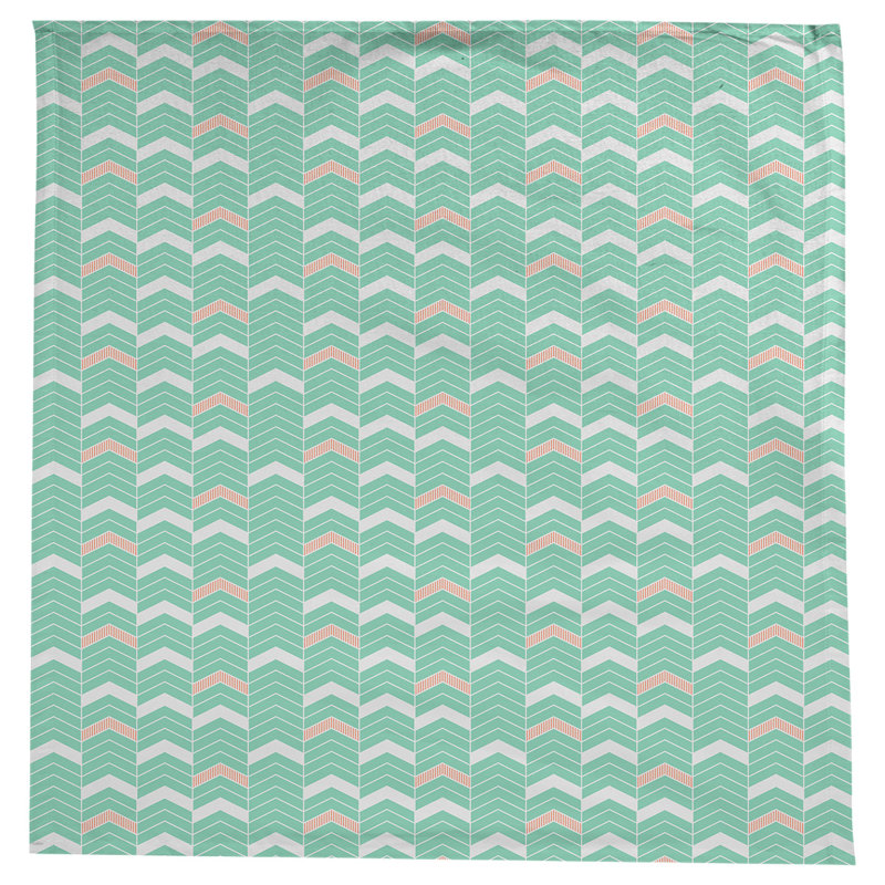 Nappe à chevrons à traits Stephenie, Vert / Orange