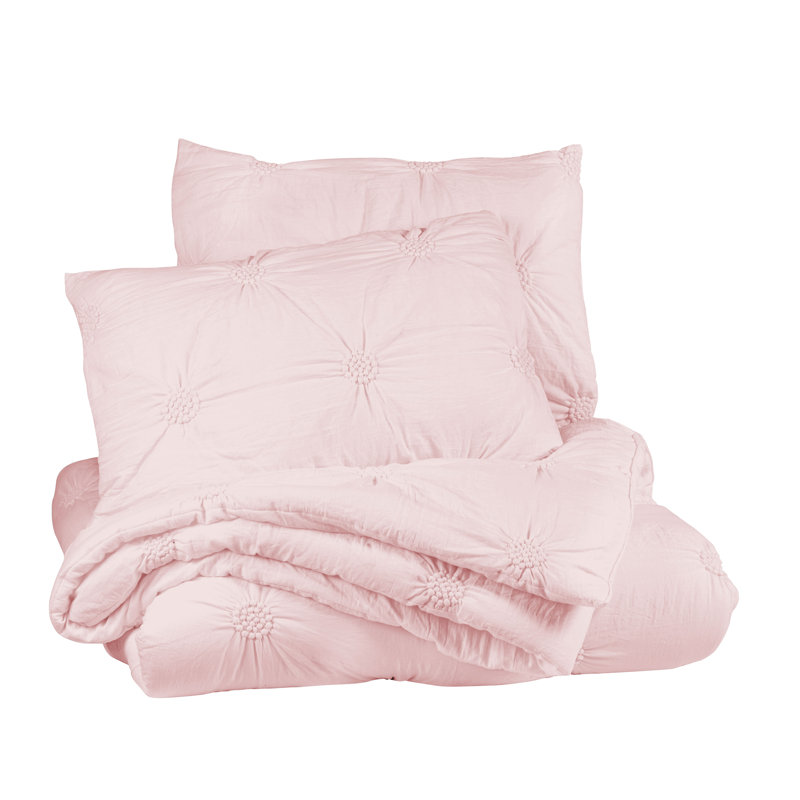 Rose Blush Full Microfiber Down Alternative Comforter Set