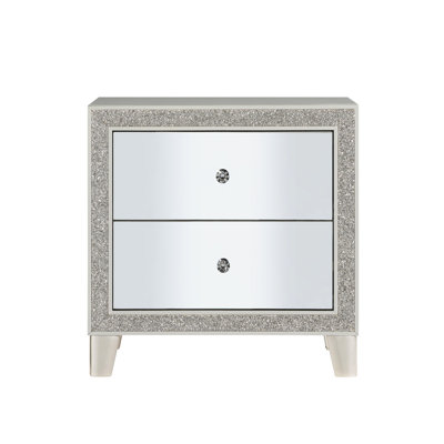 Table de chevet avec panneau frontal champagne