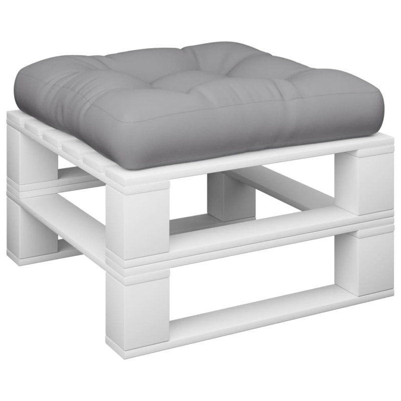 vidaXL Pallet Cushion Grey Fabric (100% polyester) 24.2 x 23.6 x 3.9 in, Gray, 23.6" H x 24.2" W x 4.7" D