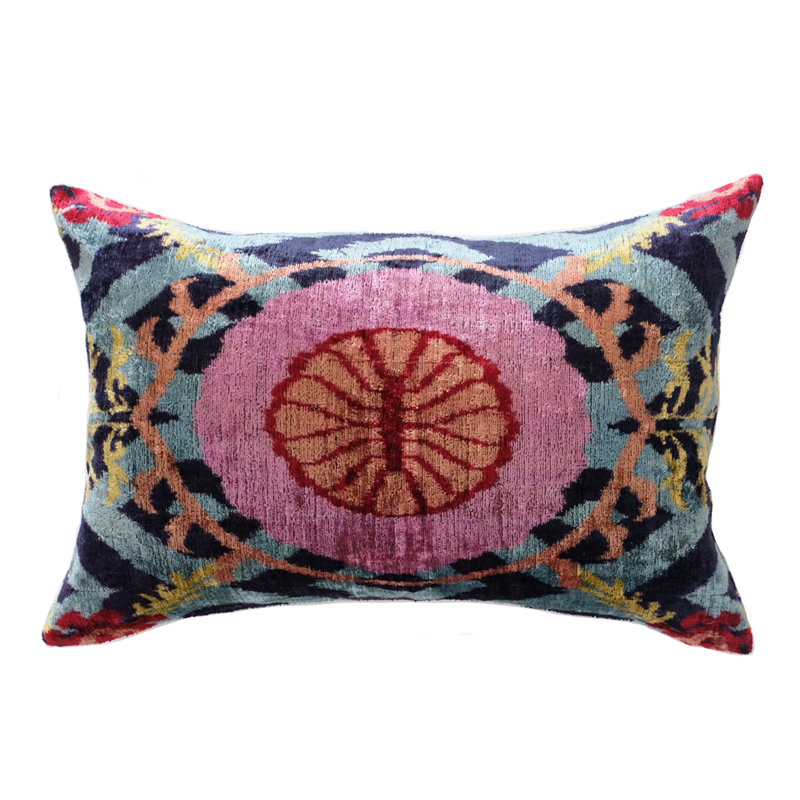 Richland Rectangular Silk Pillow Cover & Insert, Ikat 3