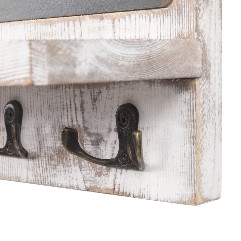 Kadmiel Wall Key Organiser With Chalkboard/Key Hooks, Beige
