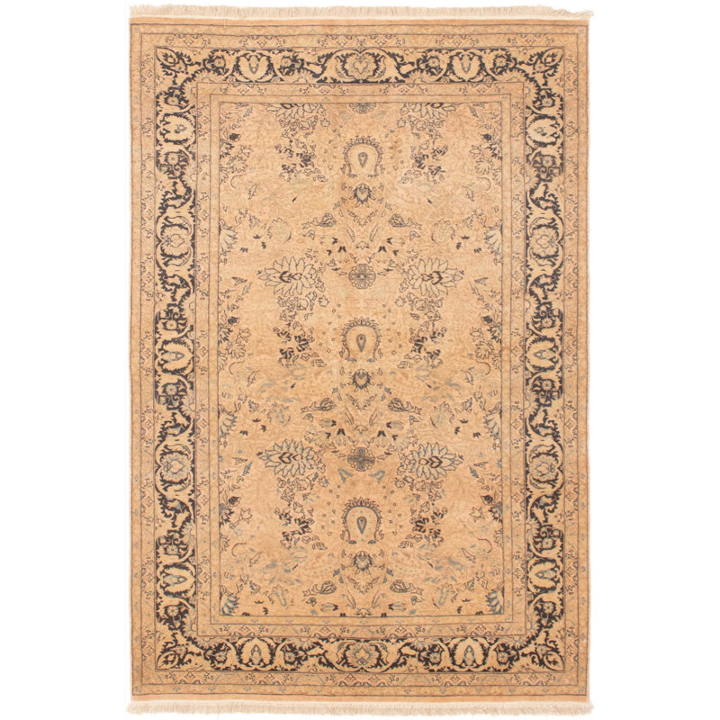 Tapis intérieur en laine 4 pi 8 po x 7 pi 2 po one-of-kind à la main-noué la 2010 ushak Arabelle