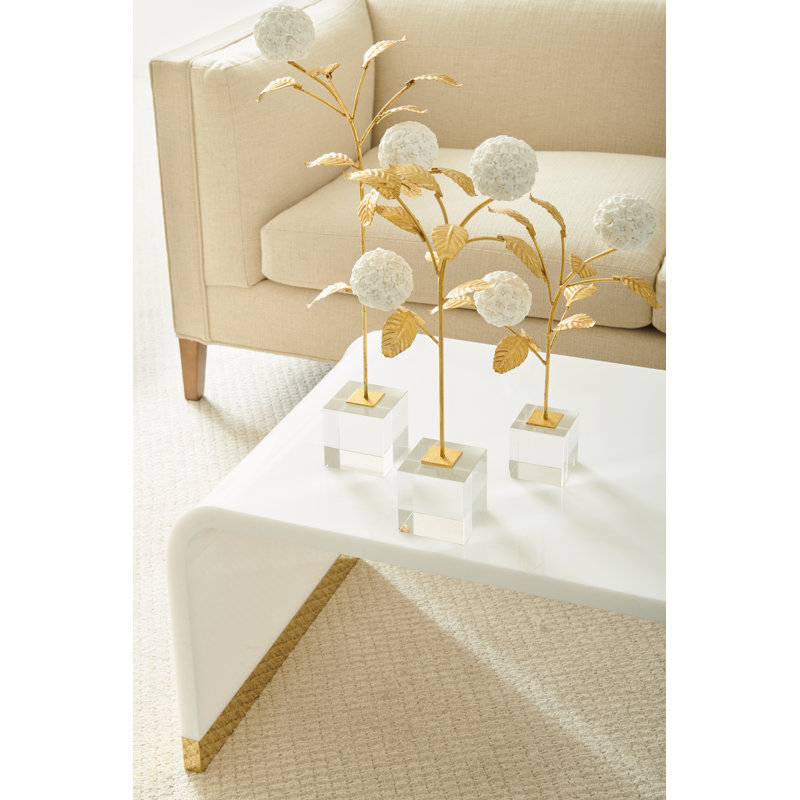 Garden of Delights Hydrangea on Stand Sculpture, 16" H x 11" W x 8" D