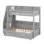Lit superposé simple au-dessus d'un lit double avec escalier de rangement-1006924286