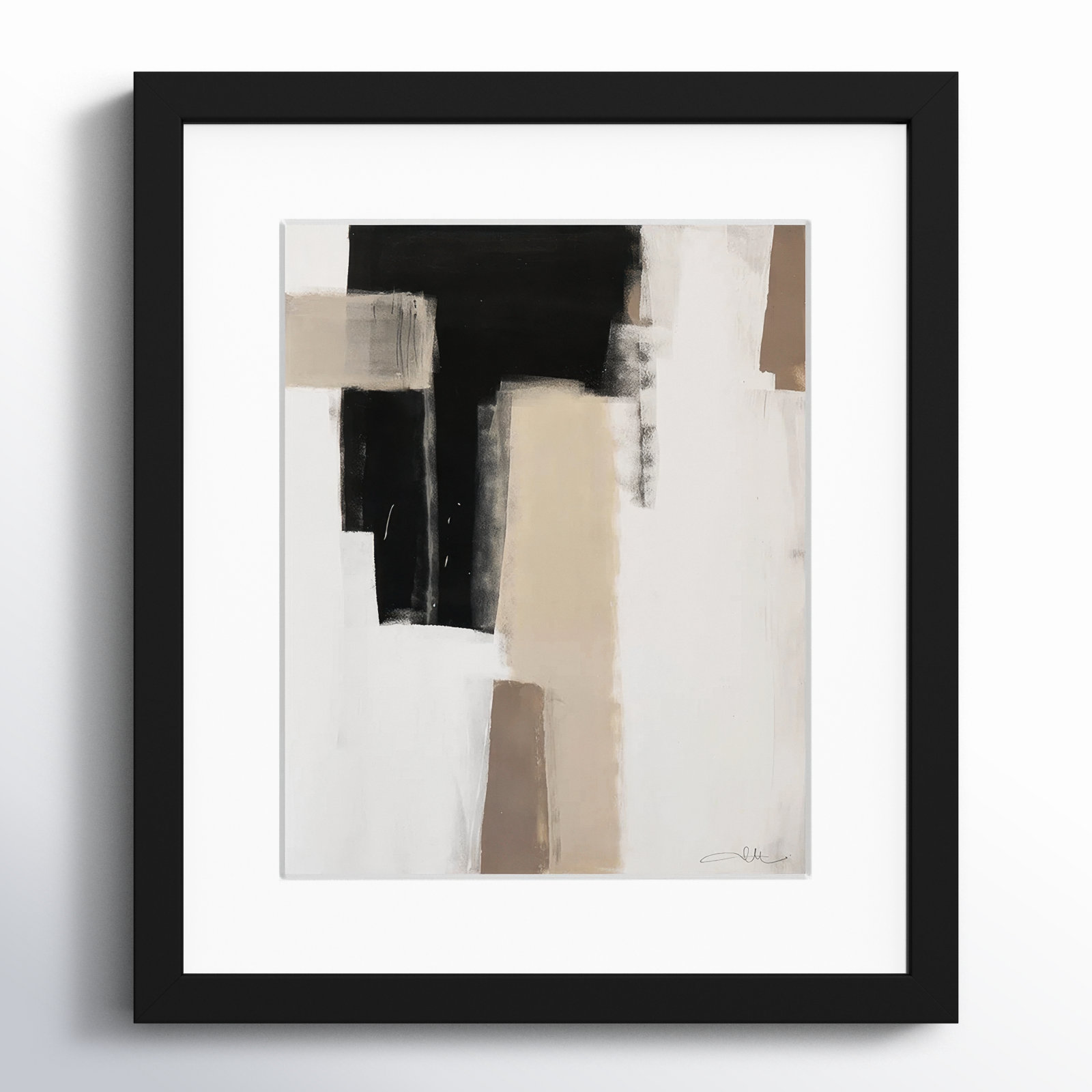 Earth Scapes I by Casa Fine Arts, 15" H x 13" W x 1.25" D, Black Matted Picture Framed