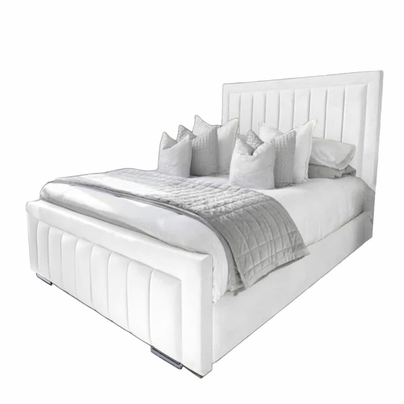 Abianna Upholstered Bed, White, Single (3')