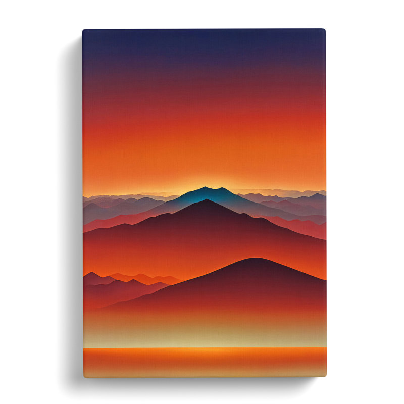 A Mountain Sunset No.5 - No Frame Print on Canvas, 76cm H x 50cm W x 3cm D