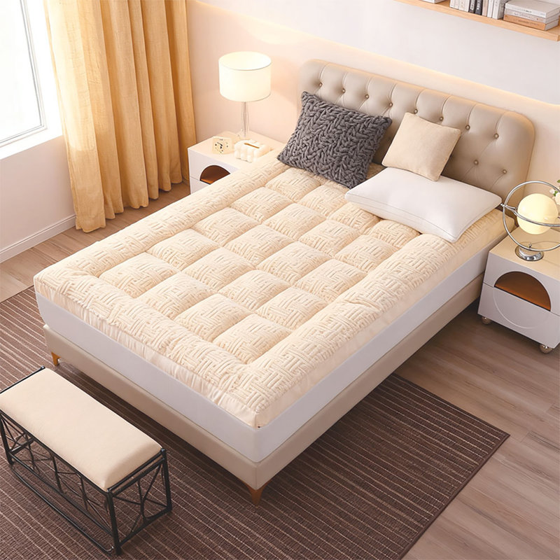 Quilted Single Mattress Topper with Elastic Straps