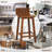 Wildon Home® 24.5'' Solid Wood Bar Stools Set Of 4 Home Counter Kitchen Stools W/ Low Backrest & Footrest-1022248608