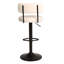 Modern Bar Stools Set of 2,Curved Backrest Upholstered Counter Height Bar Stools,Adjustable Bar Stool 24.5"-30.5"