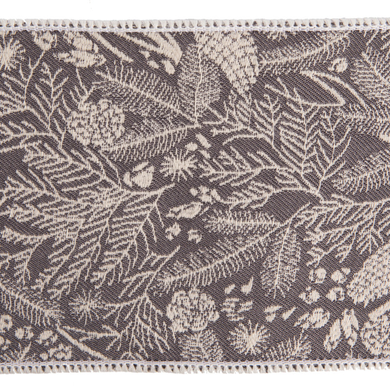 Ruban de doublure double en jacquard gris Jairo de 4 po x 5 po Vickerman., H 4 po x l 180 po x P 4 po