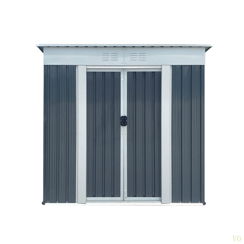 Outdoor Storage Sheds 6Ftx4ft Pent Roof, Gray