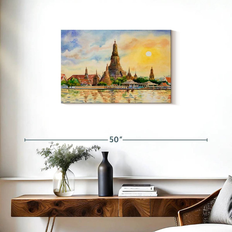 Kavia Wat Arun Temple, 20" H x 30" W