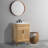 Javer 24 in. W x 18 in. D x 33 in. H Bohemian Rattan Freestanding 2-Shelf Bath Vanity Cabinet Base Only (Sink Basin not Included), Oak-93805403