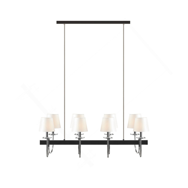 Lustre traditionnel 8 lumières avec abat-jour tambour