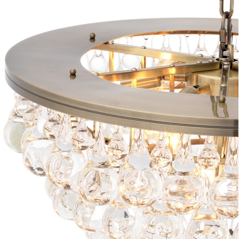Lustre Bolzano QZ2423, 20 po de diamètre x 16 po de hauteur, Dark Amber, Laiton brossé