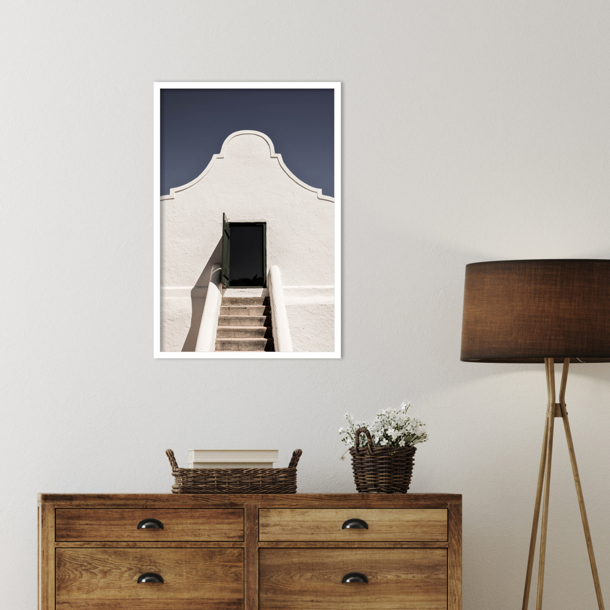 Cape Dutch by Shot by Clint Wood Framed Wall Art Print, 33" H x 23" W, White