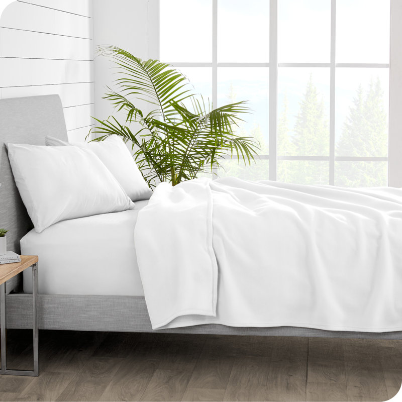Couverture polaire légère, Double / Grand, Blanc