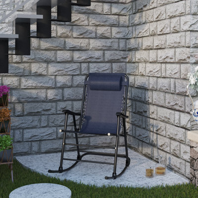 Chaise berçante en métal avec coussins Kantzer