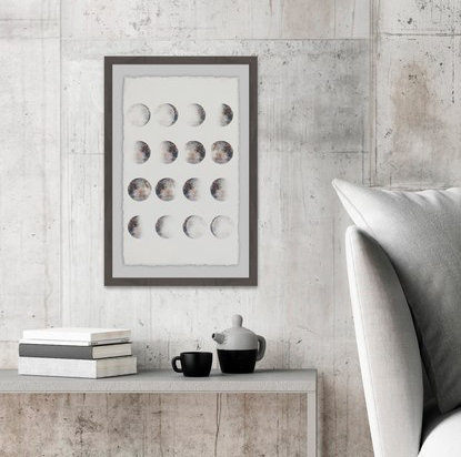 «Beaumarchais 'Phases of the Moon II», reproduction encadrée, H 24 po x l 16 po x P 1,5 po
