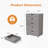 Gray 5-Drawer Dresser with Lockable Wheels-1274206041