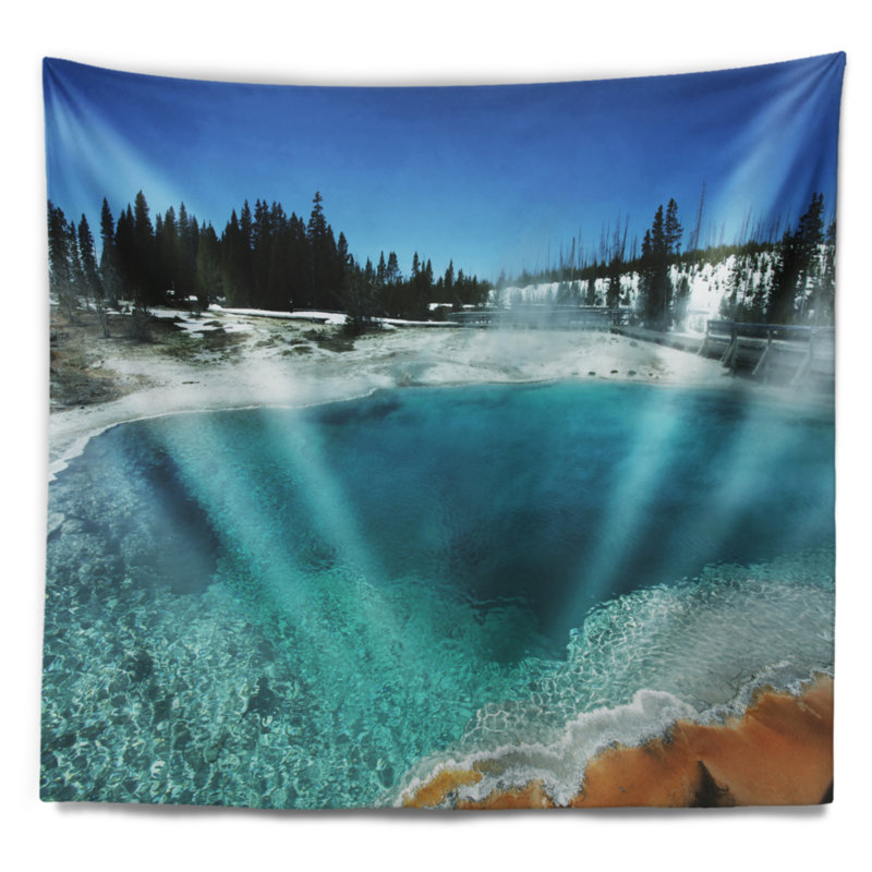 Tapisserie yellowstone de jardin magnifique blue lake, H 68 po x l 80 po