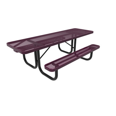 COATEDOUTDOORFURNITURE 8Ft Rect Picnic Table, Expanded, Purple