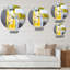 Horloge murale moderne grise et jaune-273339289