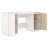 Desk Computer Desk with Storage Cabinet for Home Office Solid Wood Pine-575107594