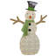 Décoration de Noël d'extérieur 43 po bonhomme de neige avec chapeau haut de forme et écharpe verte 43 po