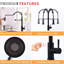Luminaire de cuisine noir sans contact - Robinet intelligent automatique, mains, robinet en céramique, laiton, robinet chic élégant, noir, design tendance-981876346