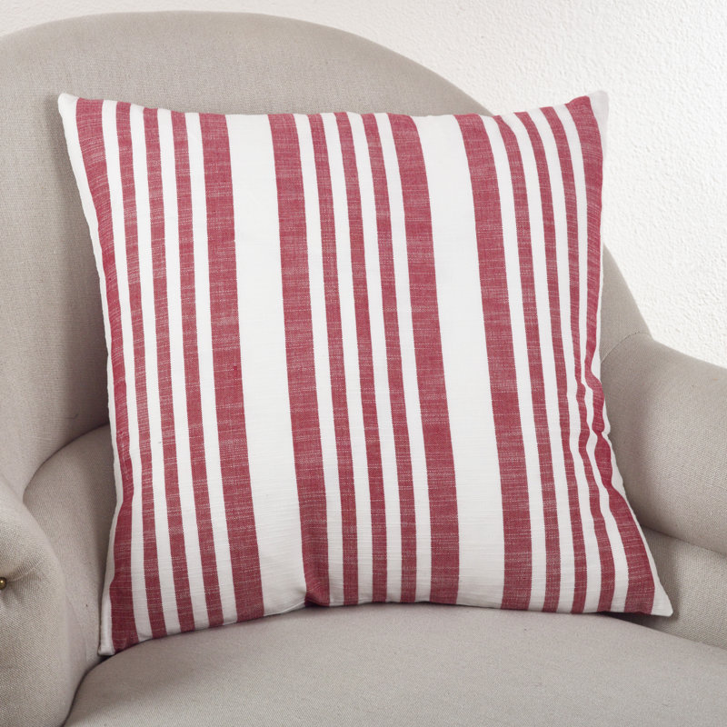 Housse et insert de coussin décoratif en coton Elwen, rouge