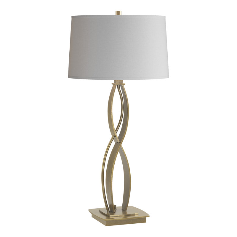 Almost Infinity Table Lamp, Modern Brass, Natural Anna