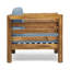 2 fauteuils club en bois de style Mid-Century moderne - pacane + fauteuil bleu