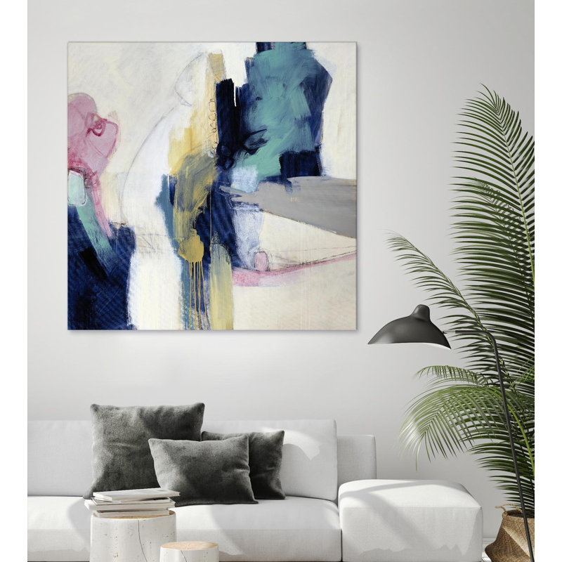 Giant Abstract Multicolor Canvas Art Print, 84 x 84 inches