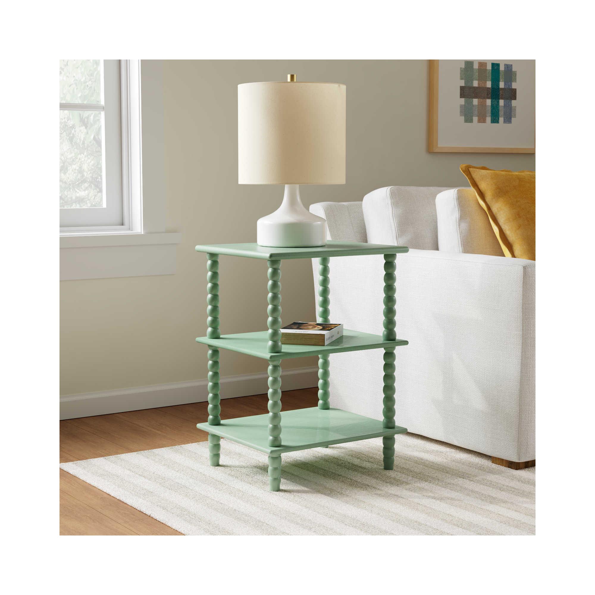 Netta 3 Shelf Accent Table, Sage