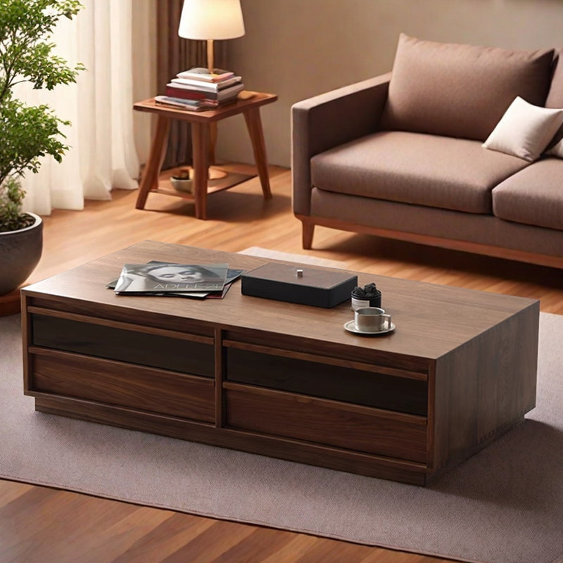 Retro minimalist design coffee table, 15.74" H x 55.11" L x 25.59" W