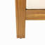 Ensemble de causeuse et table basse en teck et bois d'acacia avec coussins crème