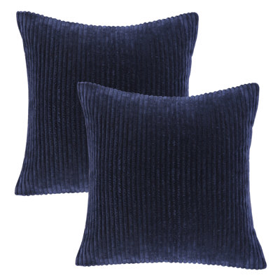 Housse de coussin rayé en velours côtelé, Housse de coussin décoratif texturée de couleur unie