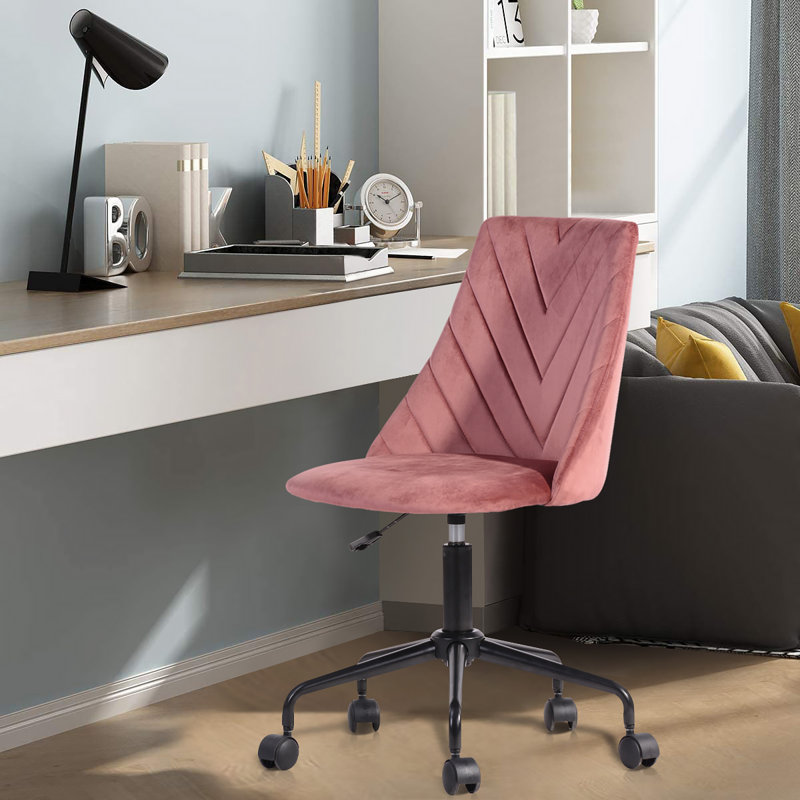 Heider Velvet Office Chair, Pink