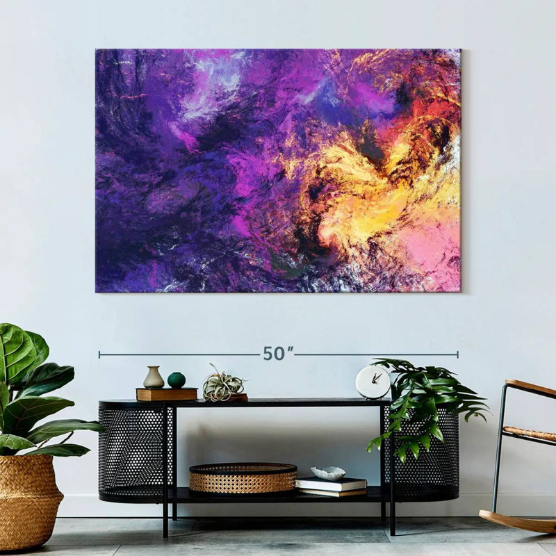 Avery Purple Abstract Texture, 34" H x 51" W