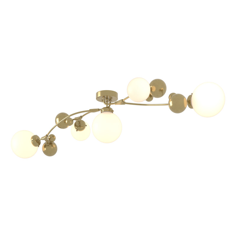 Sprig 5 - Light 61.7" Semi Flush Mount, Opal, Modern Brass