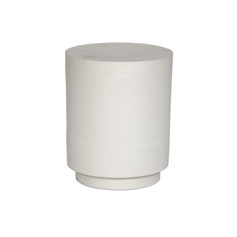 Table d'appoint en aluminium Vernia, Blanc mat, Blanc mat