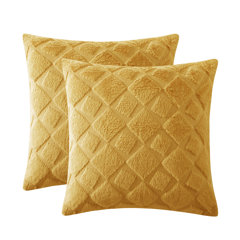 Cheer Collection Shaggy Long Hair Plush Faux Fur Lumbar Accent Pillows - 12  x 20 - Set of 2, 1 - Ralphs